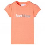 Tricou de copii mâneci tip șapcă portocaliu neon 92