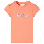 Tricou de copii mâneci tip șapcă portocaliu neon 116
