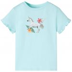 Tricou copii cu mâneci scurte, turcoaz deschis, 92