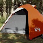 vidaXL Cort de camping cupolă 3 persoane, gri/portocaliu, impermeabil