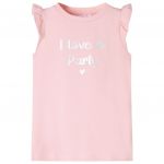 Tricou de copii cu mâneci cu volane roz deschis 128