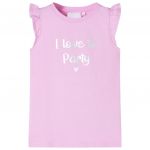 Tricou pentru copii cu mâneci cu volane lila 128