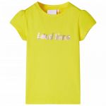 Tricou de copii mâneci tip șapcă galben aprins 140