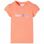 Tricou de copii mâneci tip șapcă portocaliu neon 128