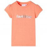 Tricou de copii mâneci tip șapcă portocaliu neon 140