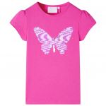 Tricou de copii, mâneci tip șapcă, roz închis, 116