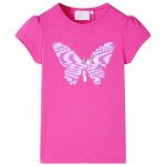 Tricou de copii, mâneci tip șapcă, roz închis, 140