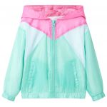 Jachetă pentru copii cu glugă și fermoar, multicolor, 104
