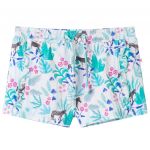 Pantaloni scurți pentru copii cu șnur, ecru și verde mentă închis, 128