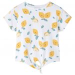 Tricou pentru copii cu tiv tip cravată, ecru, 92