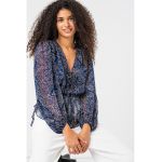 Bluza cu model floral si decolteu in V Mildrid
