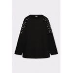 Bluza sport cu aplicatii de perle sintetice