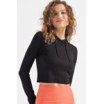 Hanorac crop cu striatii Bao