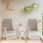 vidaXL Perne scaun spătar înalt 2 buc., gri taupe, 120x50x3 cm, textil