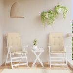 vidaXL Perne scaun spătar înalt, 2 buc., bej, 120x50x3 cm, textil