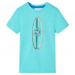 Tricou pentru copii cu mâneci scurte, turcoaz, 116