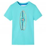Tricou pentru copii cu mâneci scurte, turcoaz, 128
