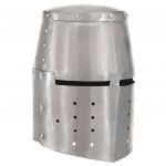 vidaXL Coif cavaler medieval antic, jocuri pe roluri, argintiu, oțel