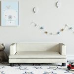 vidaXL Canapea pentru copii, crem, 80x45x30 cm, catifea