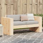 vidaXL Canapea de grădină cu 2 locuri, 134x60x62 cm, lemn masiv de pin