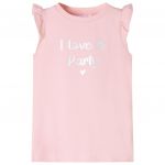 Tricou de copii cu mâneci cu volane roz deschis 116
