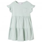 Rochie pentru copii, mâneci cu volane, verde mentă, 104