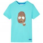 Tricou pentru copii cu mâneci scurte, turcoaz, 104