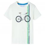 Tricou pentru copii cu mâneci scurte, ecru, 128