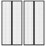 vidaXL Perdea de ușă anti-insecte cu magnet, 2 buc., negru, 210x90 cm