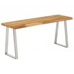 vidaXL Bancă cu margini naturale 105 cm, lemn masiv de acacia