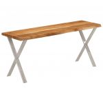 vidaXL Bancă cu margini naturale 105 cm, lemn masiv de acacia