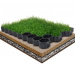 vidaXL Grilaje de gazon, 16 buc., negru, 60x40x3 cm, plastic