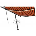 vidaXL Copertină retractabilă manual cu LED portocaliu&maro 500x300 cm