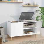 vidaXL Comodă discuri, alb, 84,5x38x48 cm, lemn prelucrat