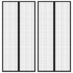 vidaXL Perdea de ușă anti-insecte cu magnet, 2 buc., negru, 220x110 cm