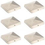 vidaXL Capace stâlpi de gard piramidă 6 buc. oțel inoxidabil 101x101mm