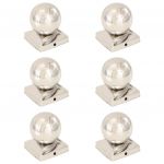 vidaXL Capace stâlpi tip glob, 6 buc., 91 x 91 mm, oțel inoxidabil