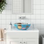 vidaXL Lavoar de blat, multicolor, rotund, Φ41x14 cm, ceramică