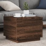 vidaXL Măsuță de cafea cu lumini LED, stejar maro, 50x50x40 cm