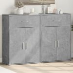 vidaXL Comode, 2 buc., gri beton, 60x30x84 cm, lemn compozit