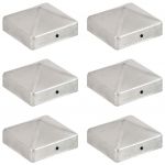 vidaXL Capace stâlpi de gard piramidă 6 buc. metal galvanizat 71x71 mm