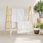vidaXL Scară dublă pentru prosoape cu 4 trepte, 90x50x100 cm, bambus