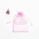 Saci Organza 100 buc roz deschis XL