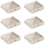vidaXL Capace stâlpi de gard piramidă 6 buc. 91x91 mm oțel inoxidabil