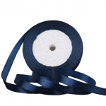 Panglică satinată 10 mm / 22 m albastru inchis