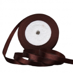 Panglică satinată 25 mm / 22 m maro inchis