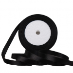 Panglică satinată 25 mm / 22 m negru