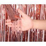 Perdeaua de petrecere cu franjuri 3 x 1 m rose gold