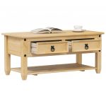 vidaXL Măsuță de cafea cu sertare Corona, 100x48x45 cm, lemn masiv pin