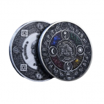 Monedă comemorativă cu regina Elisabeta a II-a britanică. Semne zodiacale și arborele vieții de 4 cm Monedă metalică placată cu argint Moneda de colecție britanică 2020 1